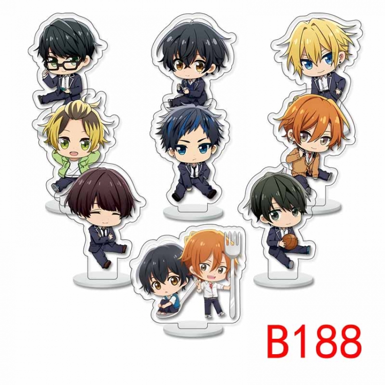 zuozuomuyugongye Anime Character acrylic Small Standing Plates  Keychain 6cm a set of 9 B188