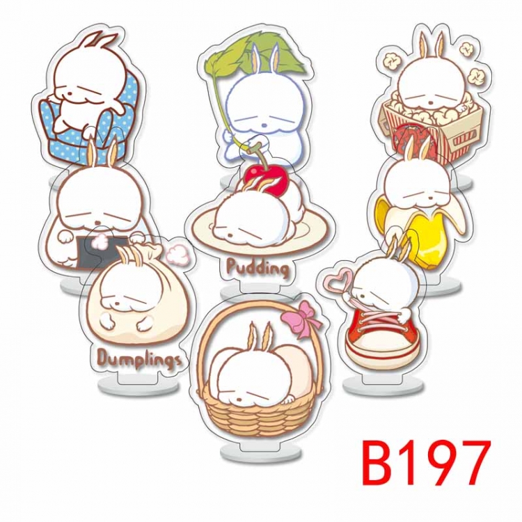 Mashimaro Anime Character acrylic Small Standing Plates  Keychain 6cm a set of 9 B197