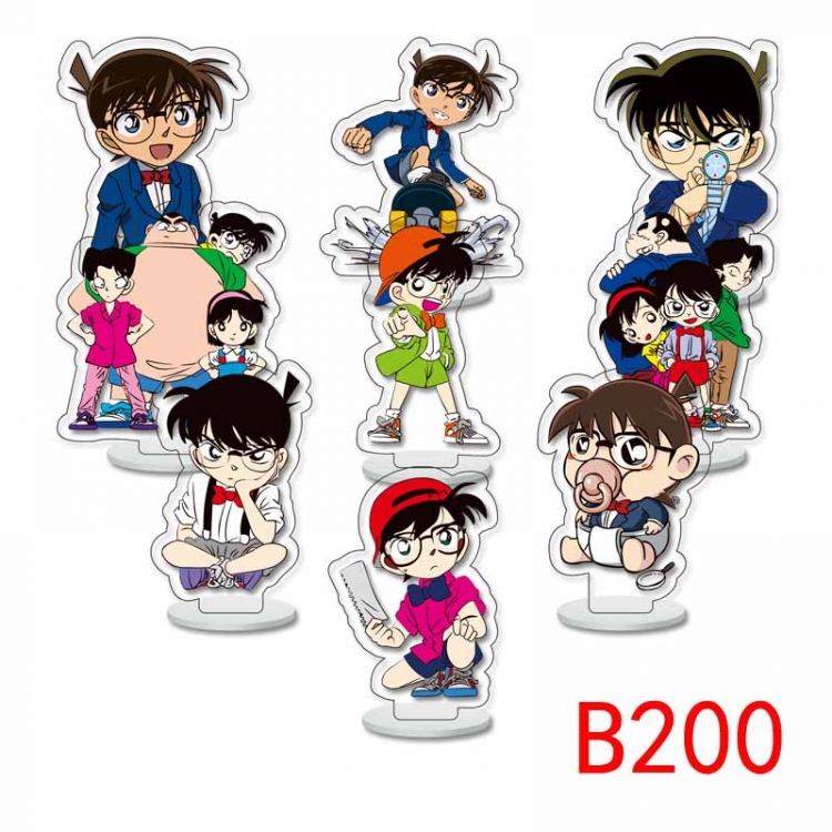 Detective conan Anime Character acrylic Small Standing Plates  Keychain 6cm a set of 9 B200