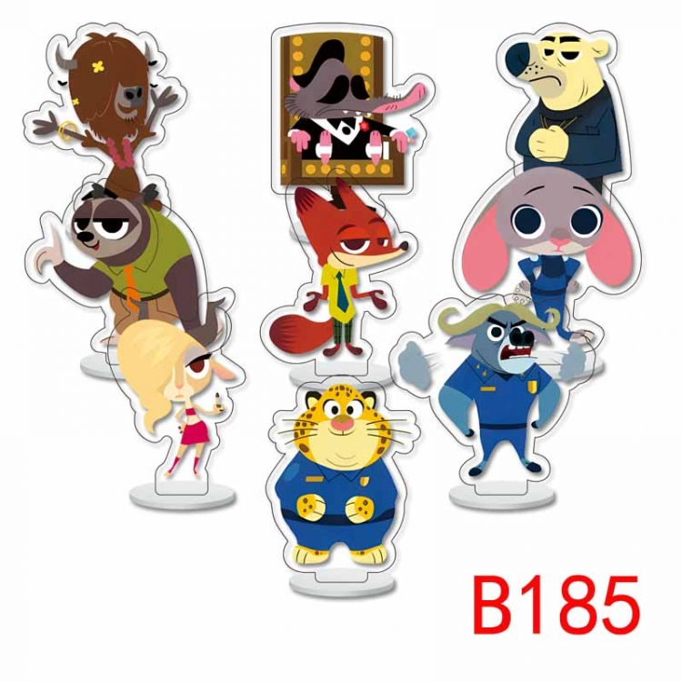 Zootopia Anime Character acrylic Small Standing Plates  Keychain 6cm a set of 9 B185