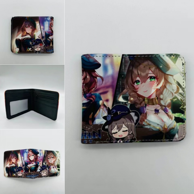 Genshin Impact Full color  Two fold short card case wallet 11X9.5CM 60G