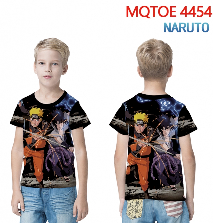Naruto full-color printed short-sleeved T-shirt 60 80 100 120 140 160 6 sizes for children MQTOE-4454