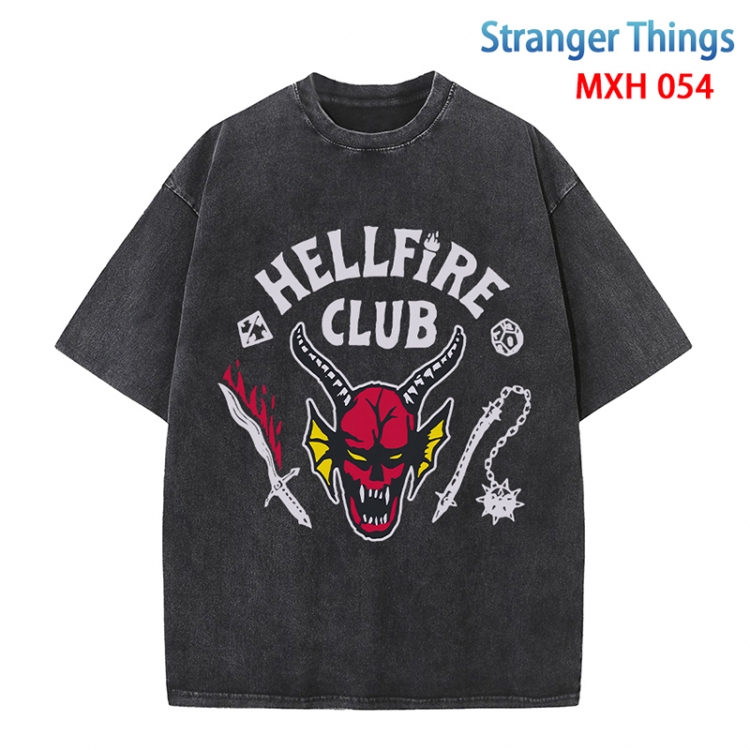 Stranger Things Anime peripheral pure cotton washed and worn T-shirt from S to 4XL  MXH-054