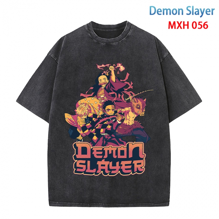 Demon Slayer Kimets Anime peripheral pure cotton washed and worn T-shirt from S to 4XL MXH-056