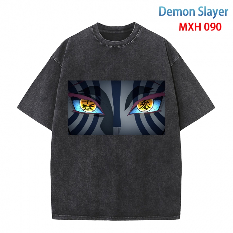 Demon Slayer Kimets Anime peripheral pure cotton washed and worn T-shirt from S to 4XL MXH-090