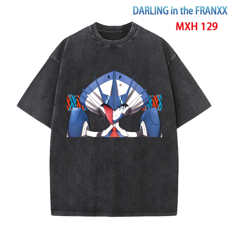 DARLING in the FRANX Anime peripheral pure cotton washed and worn T-shirt from S to 4XL  MXH-129