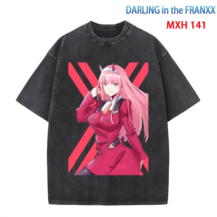 DARLING in the FRANX Anime peripheral pure cotton washed and worn T-shirt from S to 4XL  MXH-141