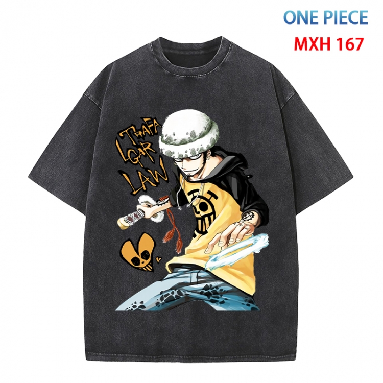 One Piece Anime peripheral pure cotton washed and worn T-shirt from S to 4XL MXH-167