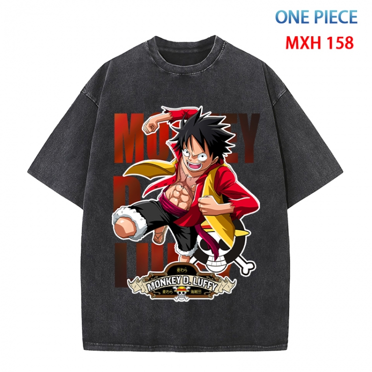 One Piece Anime peripheral pure cotton washed and worn T-shirt from S to 4XL MXH-158