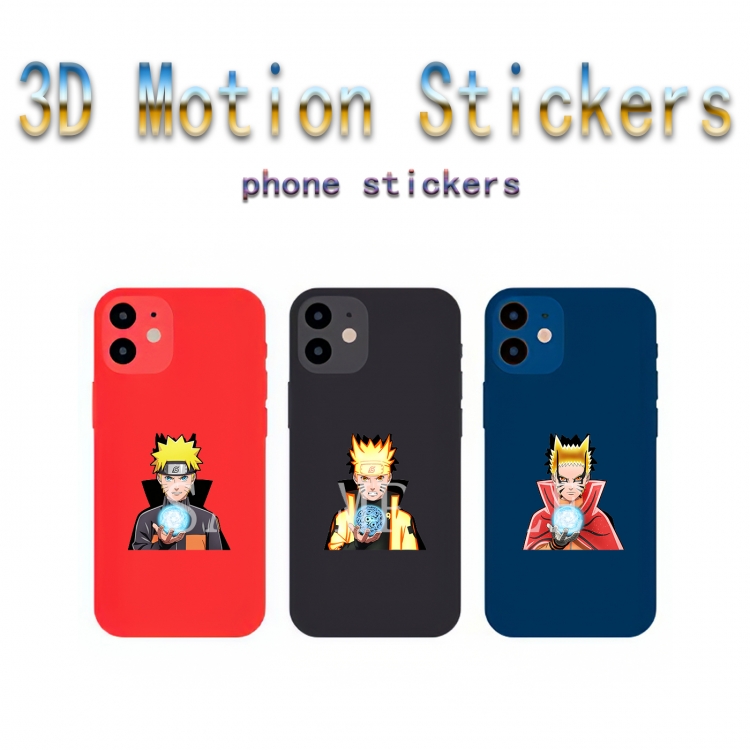 Naruto Mobile phone small size magic 3D raster HD variable map animation stickers price for 5 pcs