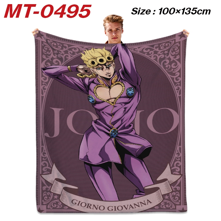 JoJos Bizarre Adventure Anime flannel blanket air conditioner quilt double-sided printing 100x135cm MT-0495