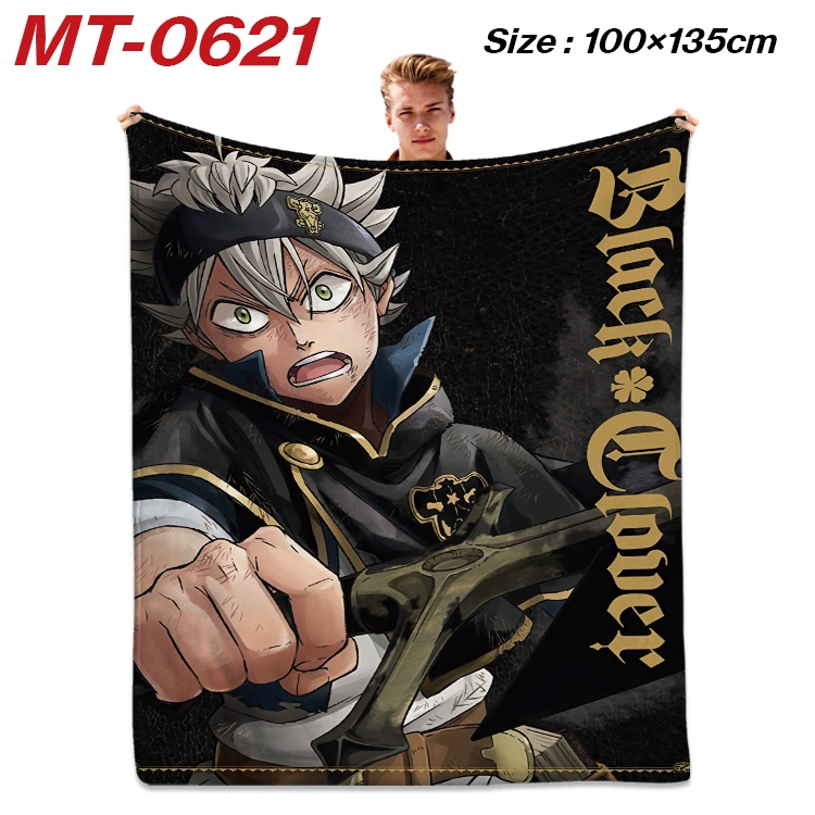 Black clover  Anime flannel blanket air conditioner quilt double-sided printing 100x135cm MT-0621