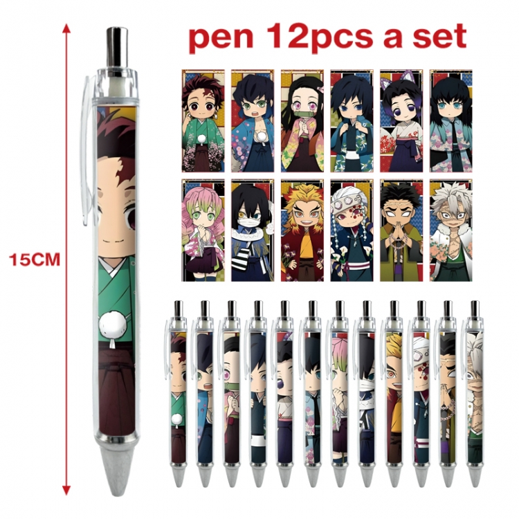 Demon Slayer Kimets anime peripheral student ballpoint pen a set of 12