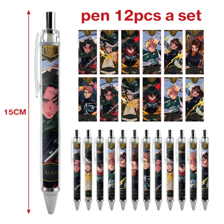 Shingeki no Kyojin anime peripheral student ballpoint pen a set of 12