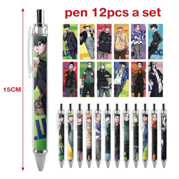 BLUE LOCK anime peripheral student ballpoint pen a set of 12