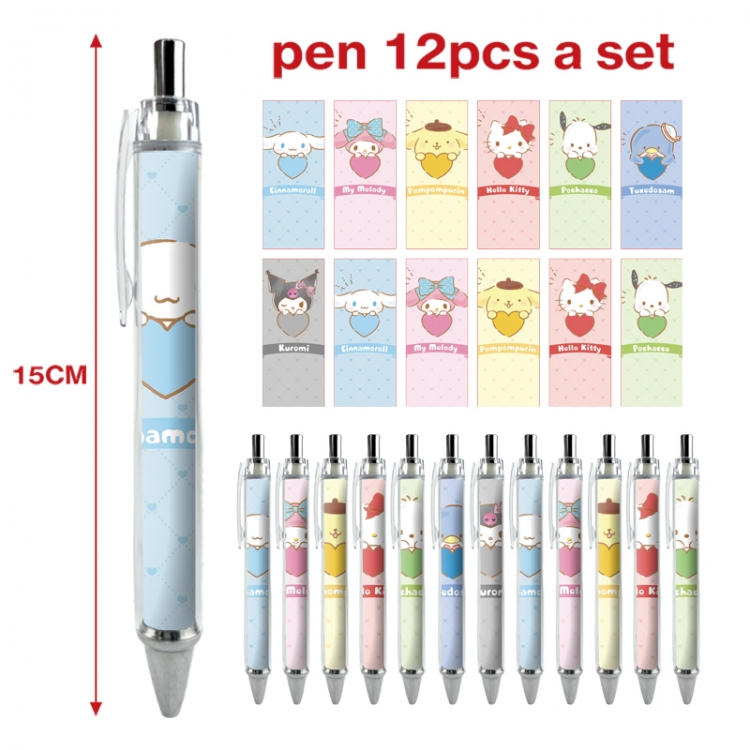 sanrio anime peripheral student ballpoint pen a set of 12