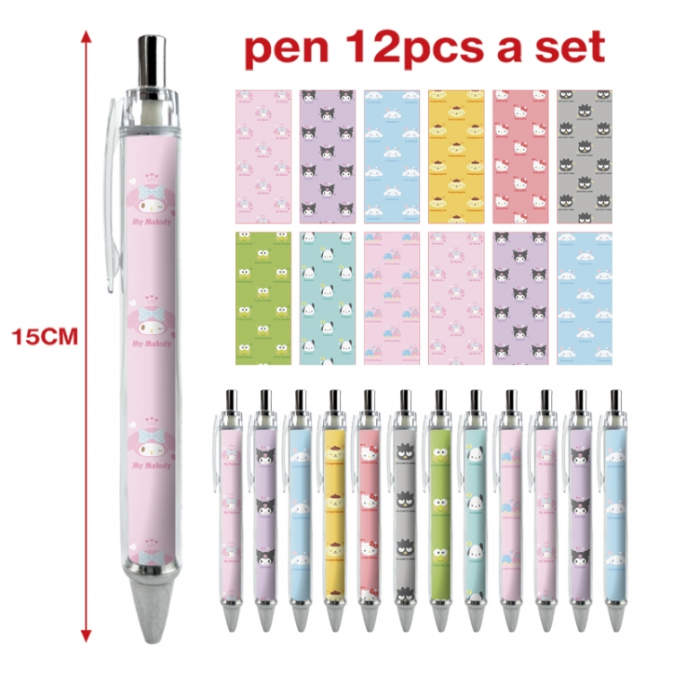 sanrio anime peripheral student ballpoint pen a set of 12