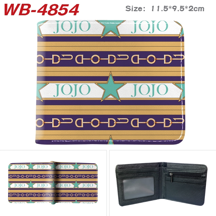 JoJos Bizarre Adventure Animation color PU leather half fold wallet 11.5X9X2CM WB-4854A