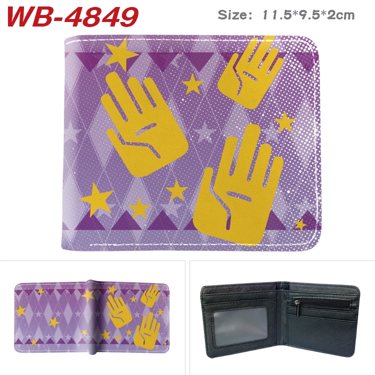 JoJos Bizarre Adventure Animation color PU leather half fold wallet 11.5X9X2CM WB-4849A