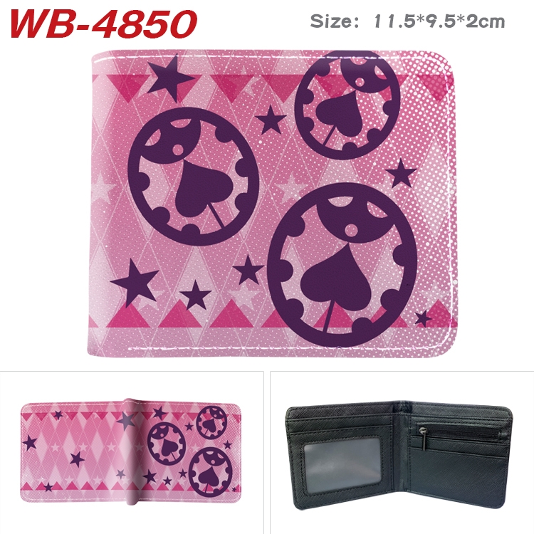 JoJos Bizarre Adventure Animation color PU leather half fold wallet 11.5X9X2CM WB-4850A