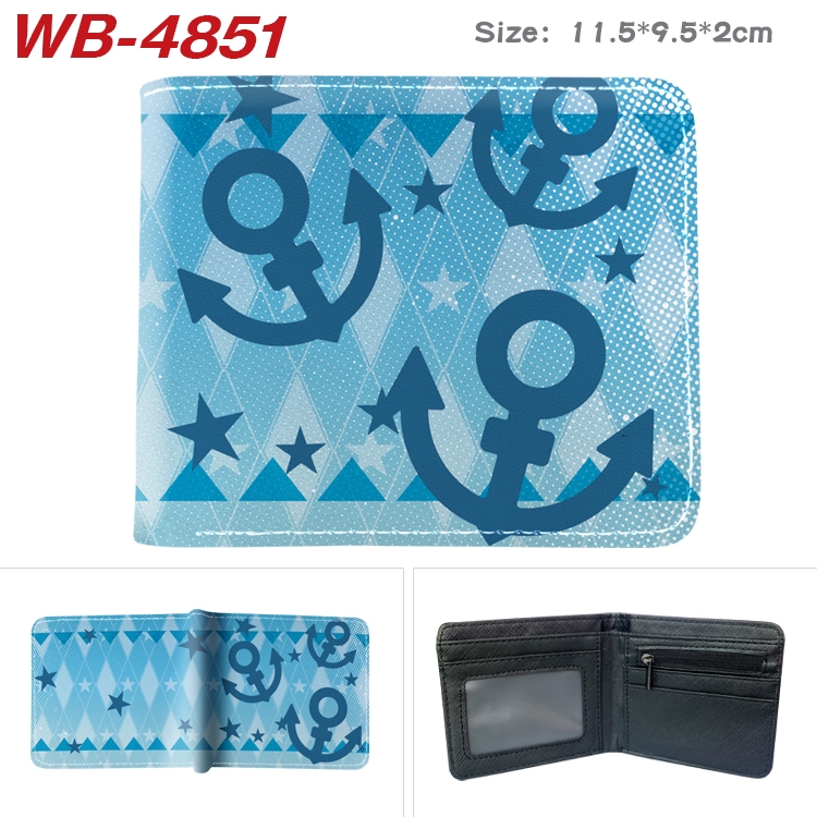 JoJos Bizarre Adventure Animation color PU leather half fold wallet 11.5X9X2CM  WB-4851A