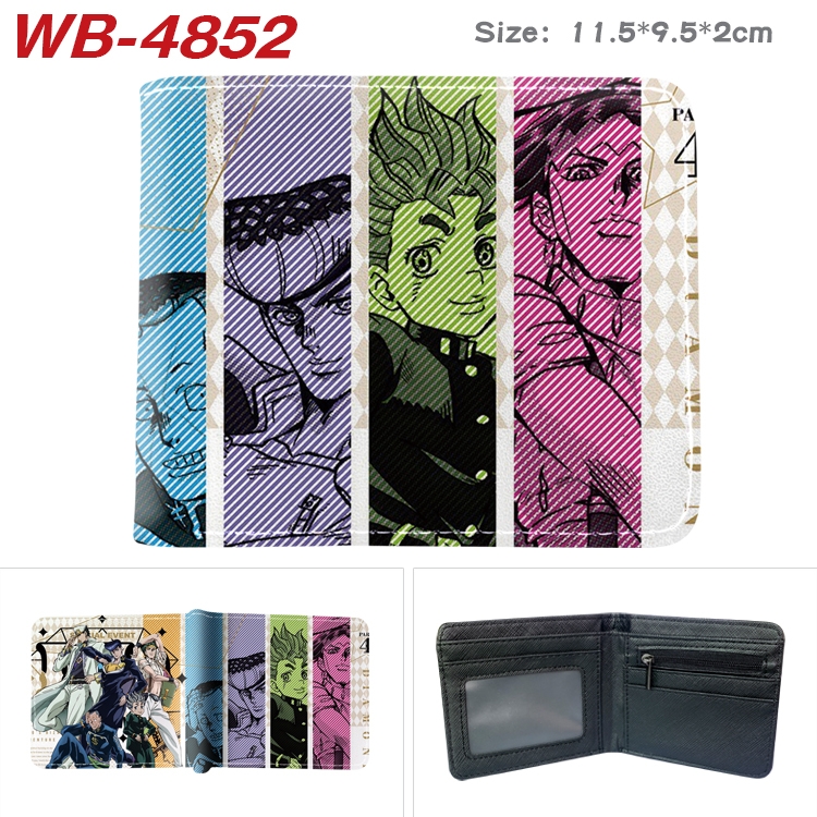 JoJos Bizarre Adventure Animation color PU leather half fold wallet 11.5X9X2CM WB-4852A