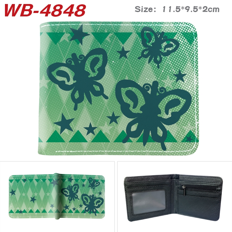 JoJos Bizarre Adventure Animation color PU leather half fold wallet 11.5X9X2CM WB-4848A