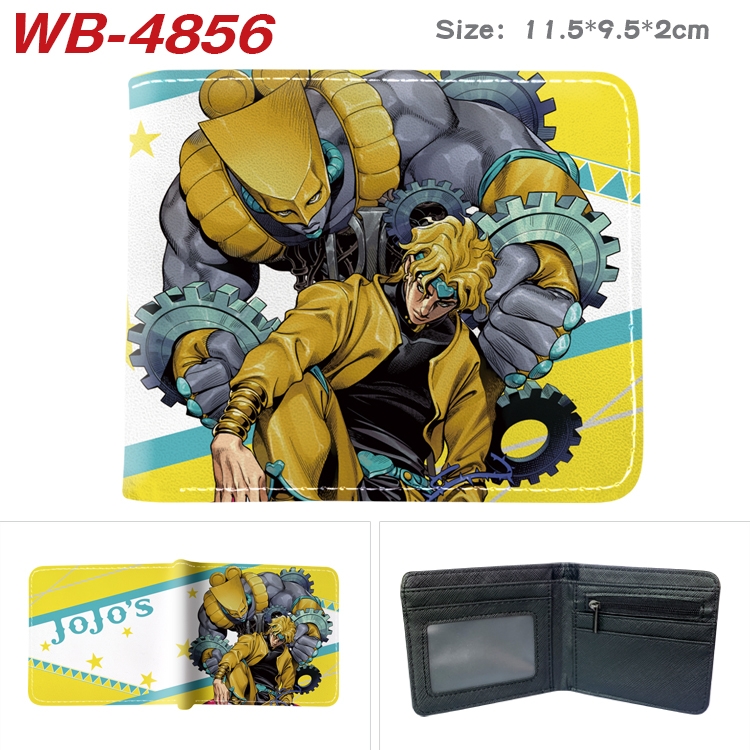 JoJos Bizarre Adventure Animation color PU leather half fold wallet 11.5X9X2CM WB-4856A