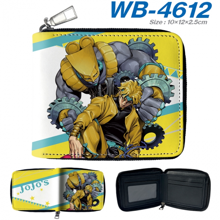 JoJos Bizarre Adventure Anime color short full zip folding wallet 10x12x2.5cm WB-4612A