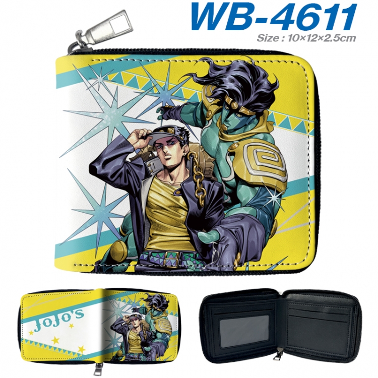 JoJos Bizarre Adventure Anime color short full zip folding wallet 10x12x2.5cm WB-4611A