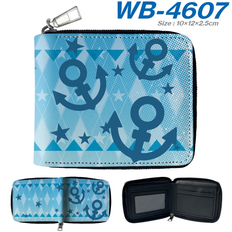 JoJos Bizarre Adventure Anime color short full zip folding wallet 10x12x2.5cm WB-4607A