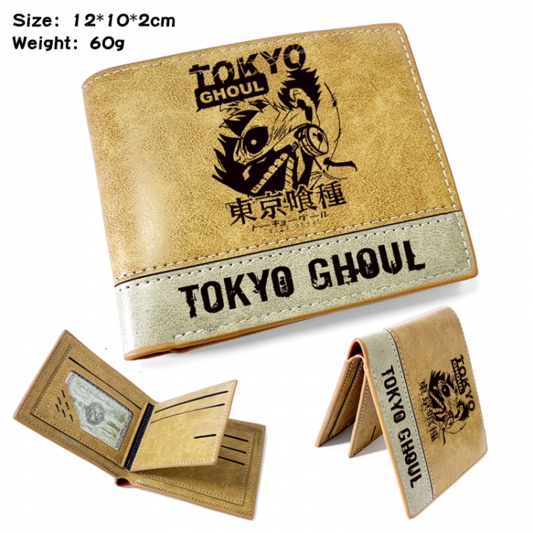 Tokyo Ghoul Anime high quality PU two fold embossed wallet 12X10X2CM 60G