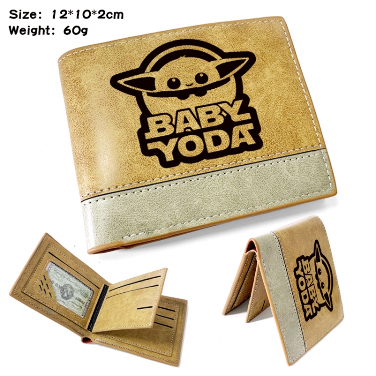 Star Wars Anime high quality PU two fold embossed wallet 12X10X2CM 60G