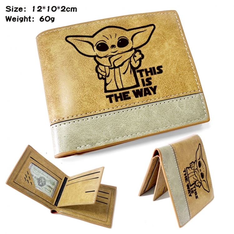 Star Wars Anime high quality PU two fold embossed wallet 12X10X2CM 60G