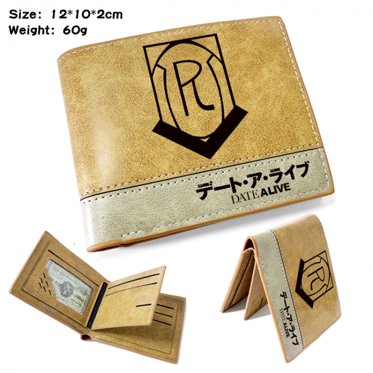 Date-A-Live Anime high quality PU two fold embossed wallet 12X10X2CM 60G