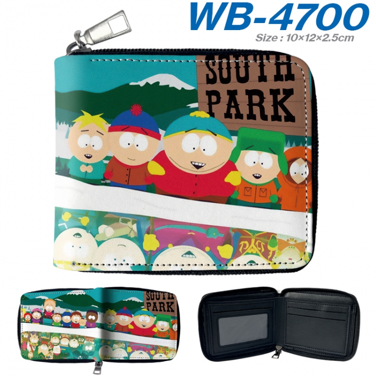 South Park Anime color short full zip folding wallet 10x12x2.5cm WB-4700A