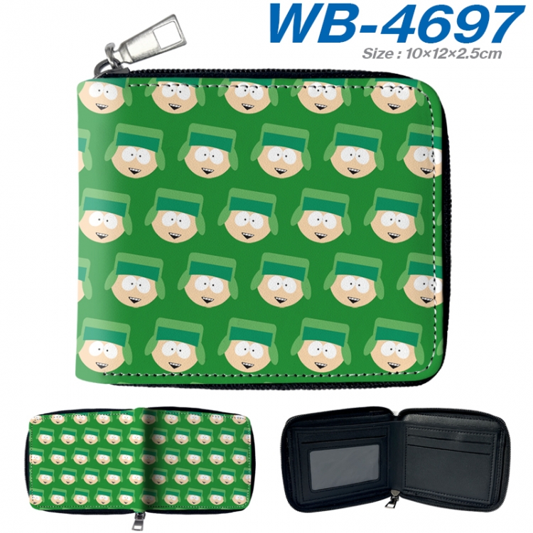 South Park Anime color short full zip folding wallet 10x12x2.5cm WB-4697A