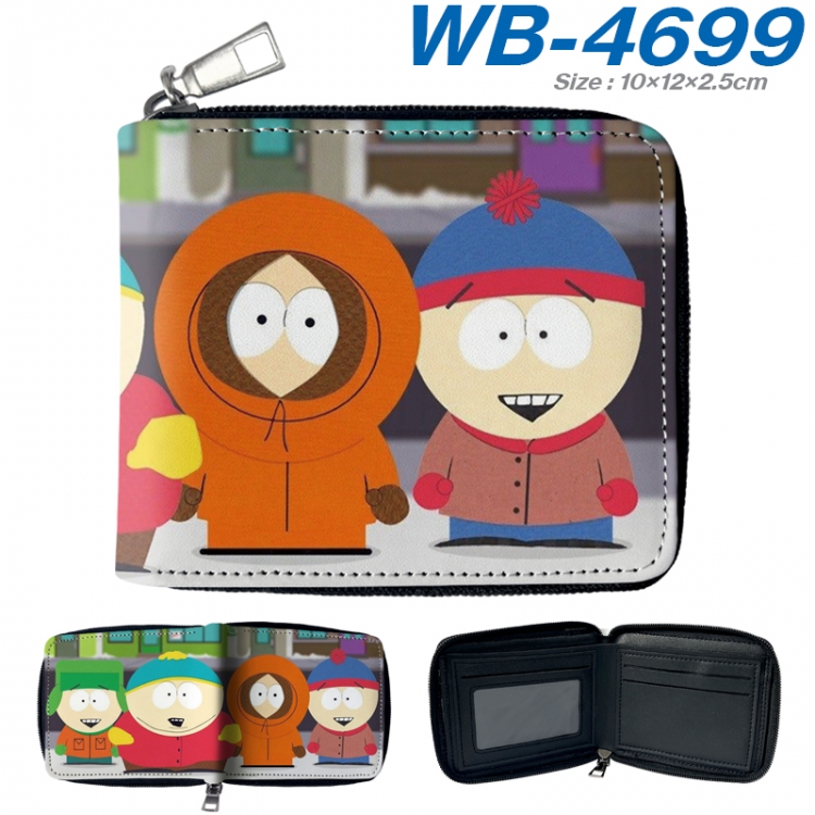 South Park Anime color short full zip folding wallet 10x12x2.5cm WB-4699A
