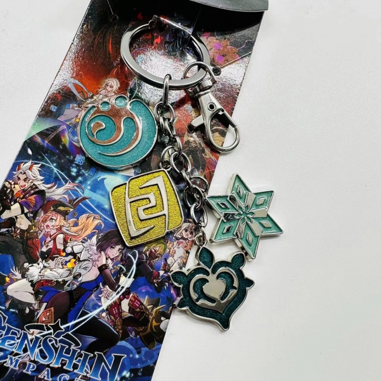 Genshin Impact Anime cartoon 4 pendant keychain pendant style L