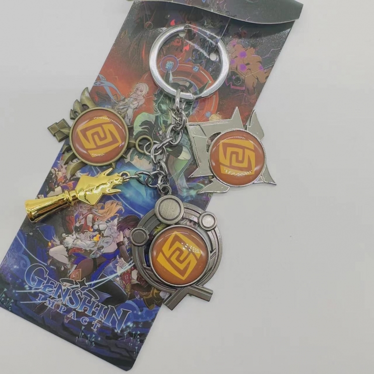 Genshin Impact Anime cartoon 4 pendant keychain pendant style D