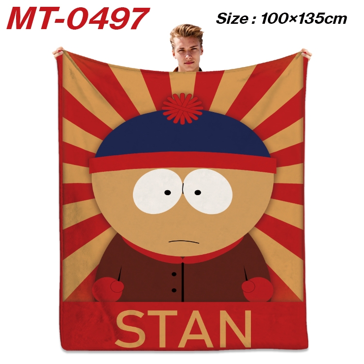 South Park  Anime flannel blanket air conditioner quilt double-sided printing 100x135cm MT-0497