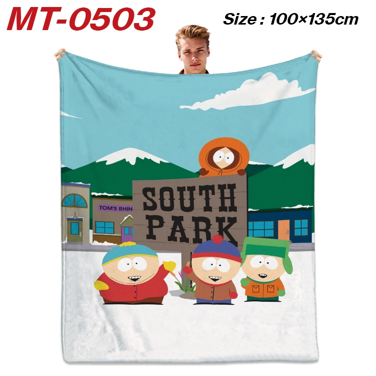 South Park  Anime flannel blanket air conditioner quilt double-sided printing 100x135cm MT-0503