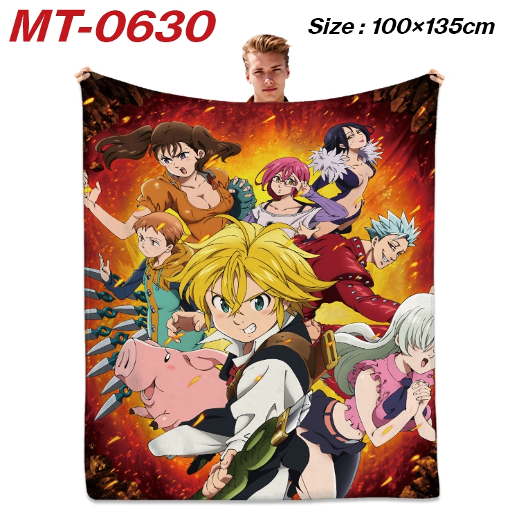 The Seven Deadly Sins  Anime flannel blanket air conditioner quilt double-sided printing 100x135cm