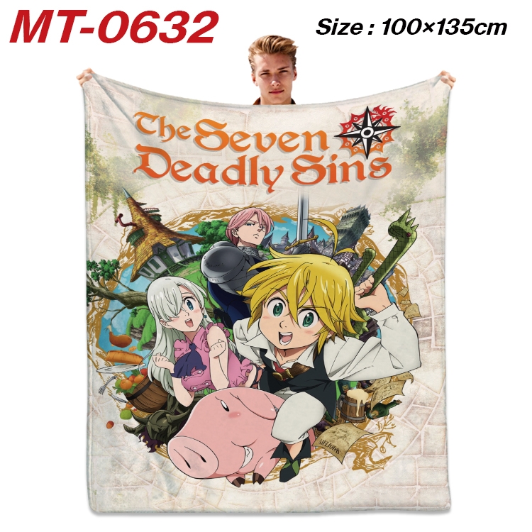 The Seven Deadly Sins  Anime flannel blanket air conditioner quilt double-sided printing 100x135cm MT-0632