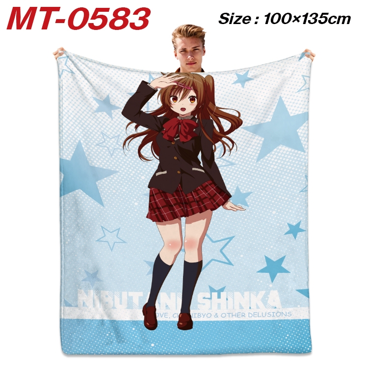 Chuunibyou Demo Koi Ga Shitai Anime flannel blanket air conditioner quilt double-sided printing 100x135cm  MT-0583