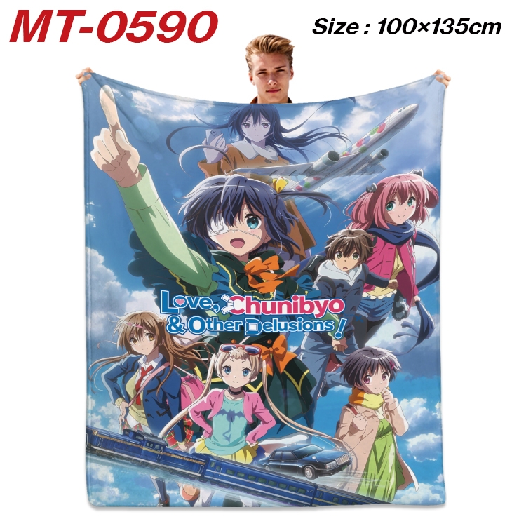 Chuunibyou Demo Koi Ga Shitai Anime flannel blanket air conditioner quilt double-sided printing 100x135cm MT-0590