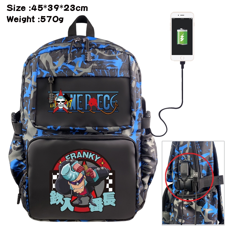 One Piece Anime waterproof nylon camouflage backpack School Bag 45X39X23CM