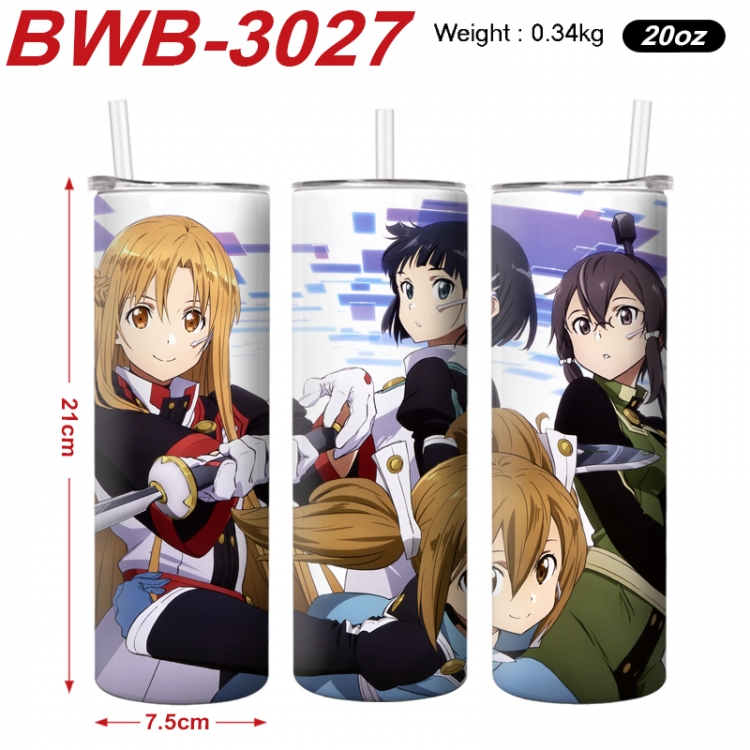 Sword Art Online Anime printing insulation cup straw cup 21X7.5CM BWB-3027A