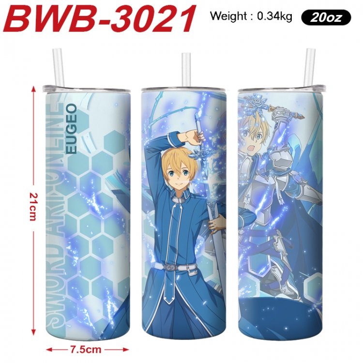 Sword Art Online Anime printing insulation cup straw cup 21X7.5CM BWB-3021A
