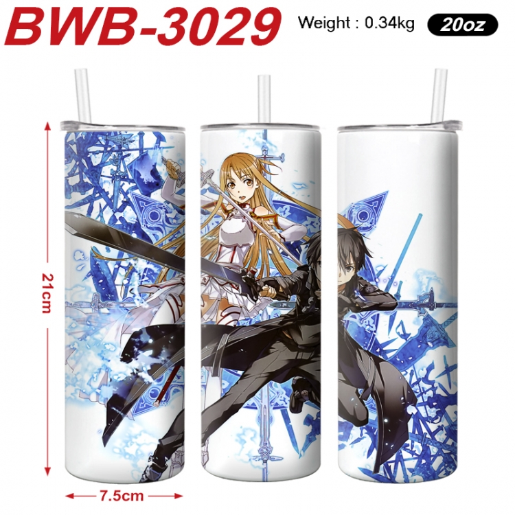 Sword Art Online Anime printing insulation cup straw cup 21X7.5CM BWB-3029A